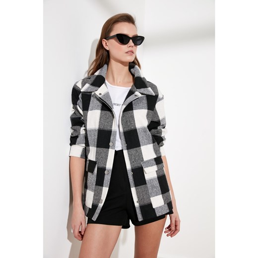 Trendyol Black Plaid Stamp Coat Trendyol 36 Factcool