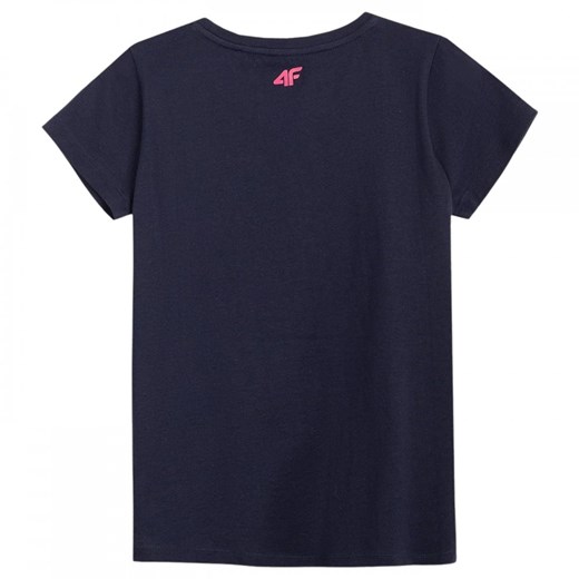 4F Koszulka Dziewczęca T-shirt Bawełniany Granatowa 158 darcet
