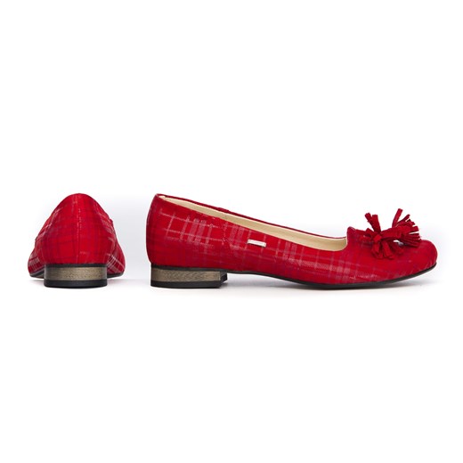 Balerinki Zapato płaskie czerwone bez zapięcia na wiosnę 