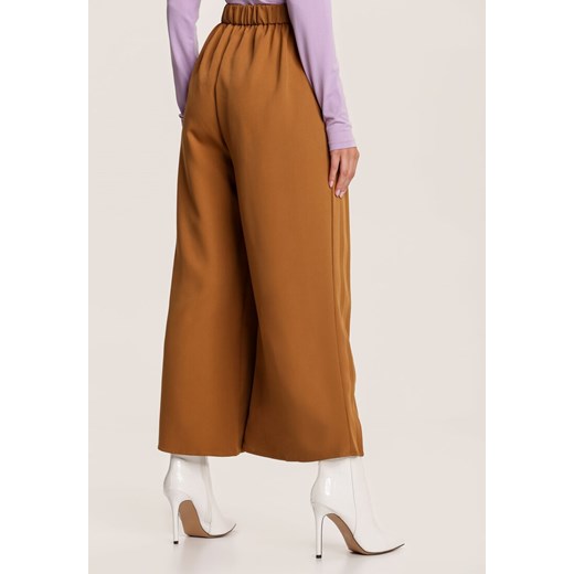 Ciemnobeżowe Spodnie Culottes Sarnixi Renee S/M wyprzedaż Renee odzież
