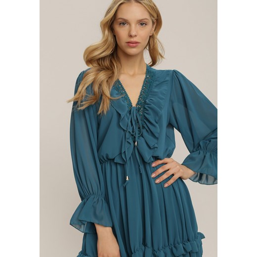 Niebieska Sukienka Brizsha Renee S/M okazja Renee odzież