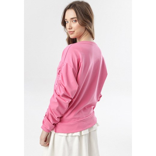 Różowa Bluza Phrigenia XL promocyjna cena Born2be Odzież