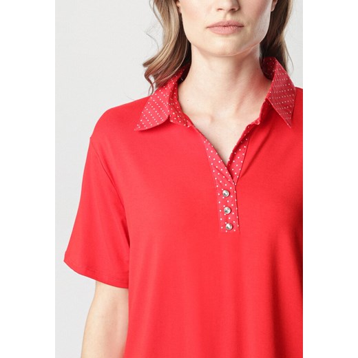 Czerwona Bluzka Adolea M/L okazyjna cena Born2be Odzież