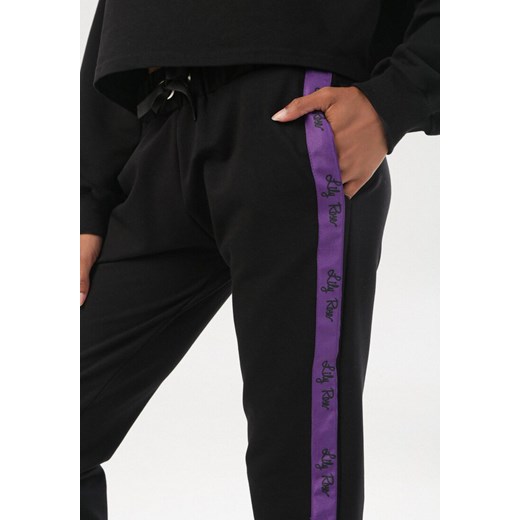 Czarne Spodnie Dresowe Cerifera XL okazja Born2be Odzież