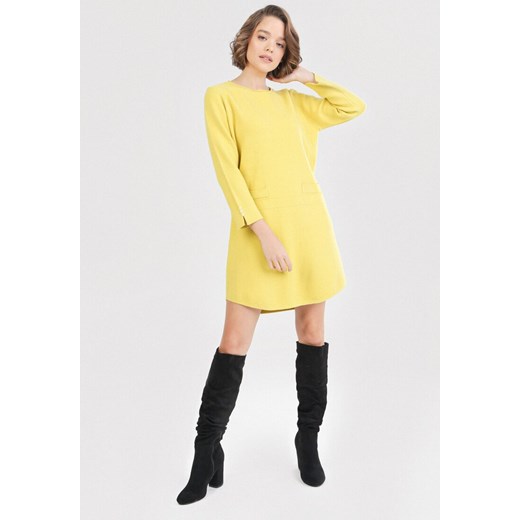 Żółta Sukienka Thelora L/XL promocja Born2be Odzież