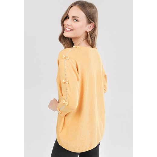 Żółty Sweter Lilinorin S/M promocyjna cena Born2be Odzież