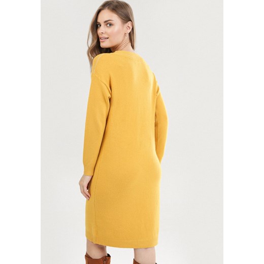 Żółta Sukienka Nymieth L/XL wyprzedaż Born2be Odzież