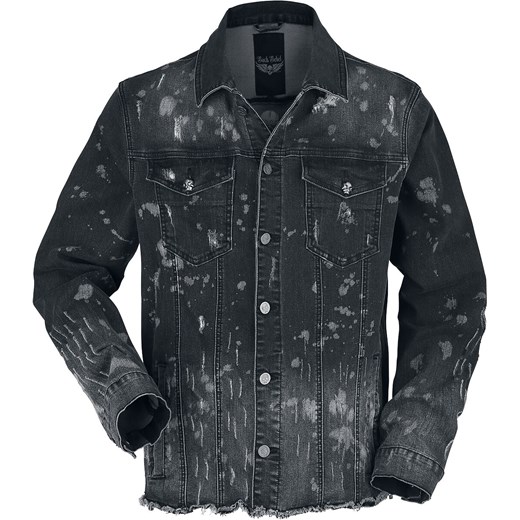 Rock Rebel by EMP - Black denim jacket with wash and open seams - Kurtka jeansowa - ciemnoszary L EMP