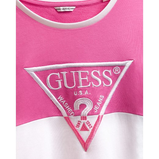 Guess Triangle Logo Sukienka dziecięca Różowy Biały Guess 13-14 lat BIBLOO