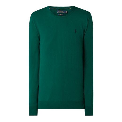 Zielony sweter męski Polo Ralph Lauren bawełniany 