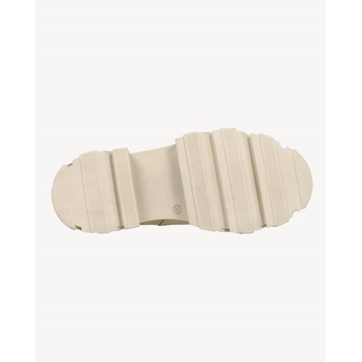 Beżowe botki wsuwane z ozdobnym łańcuchem Aga 39 Botimo.pl wyprzedaż