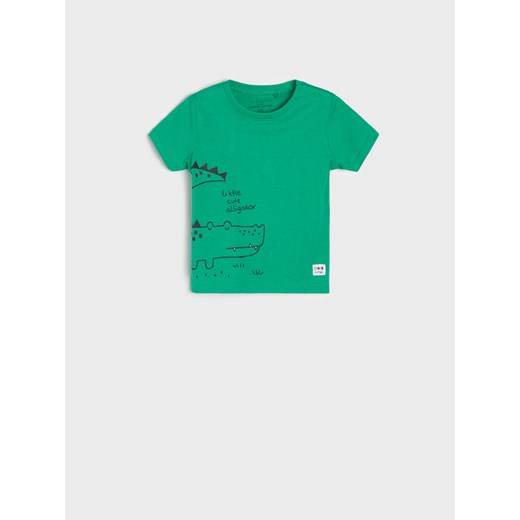 Sinsay odzież dla niemowląt z nadrukami zielona 