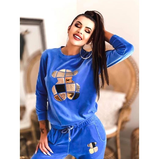 Ekskluzywny dres welurowy Luise a'la Tous blue jeans XS/S Paris