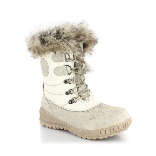 Śniegowce damskie Kimberfeel sznurowane beżowe na płaskiej podeszwie 