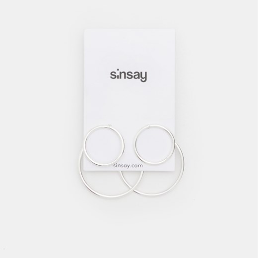 Sinsay - Kolczyki kółka - Srebrny Sinsay Jeden rozmiar Sinsay