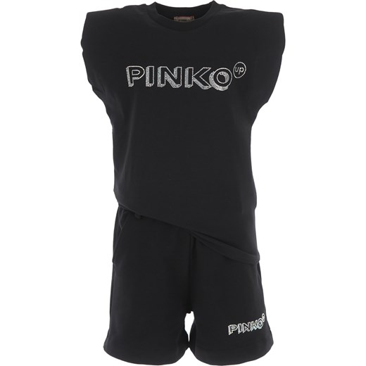 Pinko Koszulka Dziecięca dla Dziewczynek, czarny, Bawełna, 2021, M Pinko M RAFFAELLO NETWORK