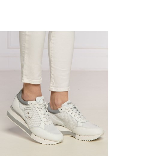 Buty sportowe damskie Blauer USA sneakersy skórzane białe sznurowane 