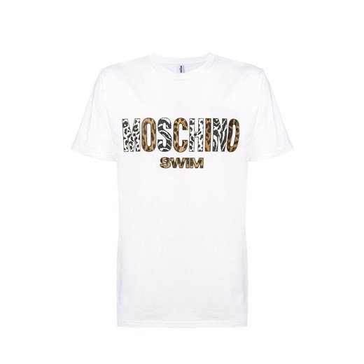T-shirt męski Moschino z napisami z krótkimi rękawami 