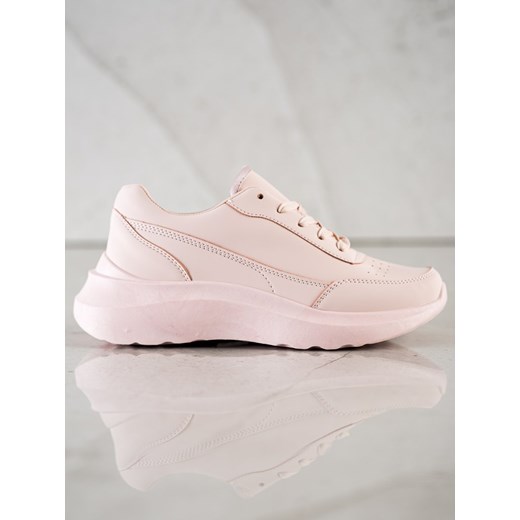 Buty sportowe damskie CzasNaButy sneakersy różowe wiązane 