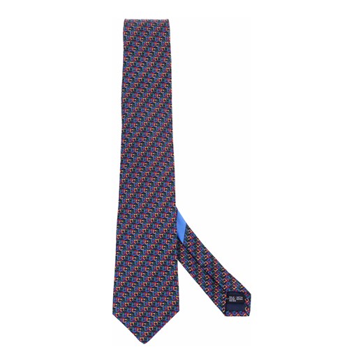 Niebieski krawat Salvatore Ferragamo w abstrakcyjne wzory 