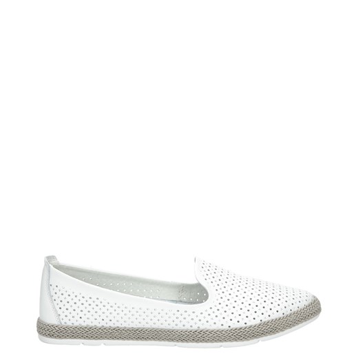 Białe półbuty espadryle skórzane ażurowe Casu DP081/18WH Casu 36 okazja Casu.pl