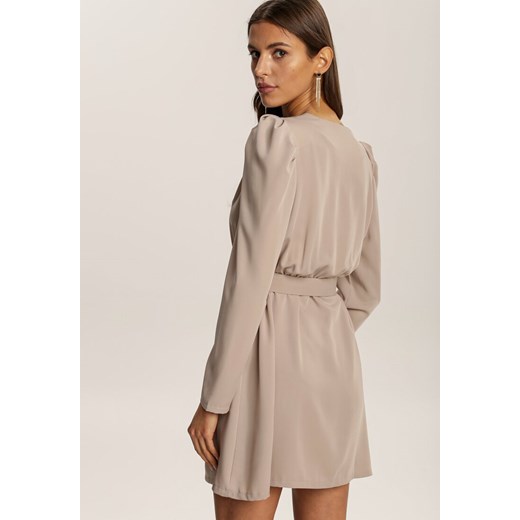Jasnobeżowa Sukienka Salalodia Renee S/M wyprzedaż Renee odzież