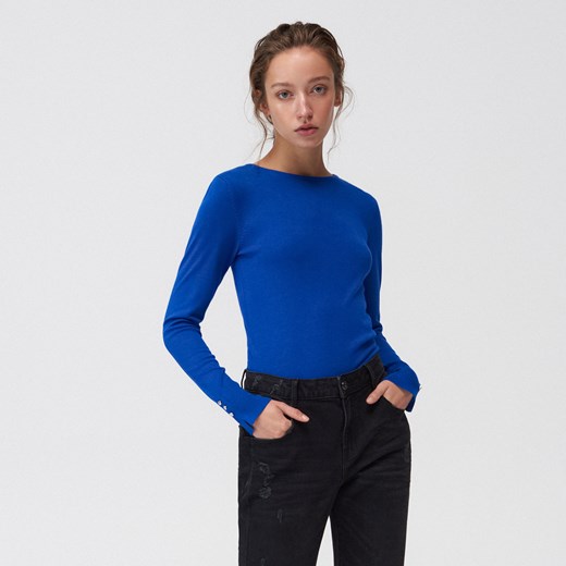 Mohito - Sweter basic z wiskozą - Niebieski Mohito XL Mohito