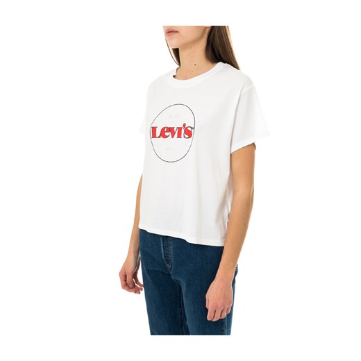 Bluzka damska Levi's z krótkim rękawem z okrągłym dekoltem w stylu młodzieżowym z napisem 