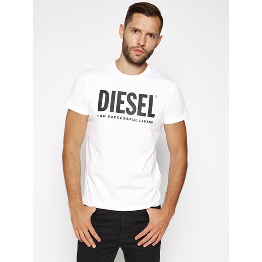 Diesel T-Shirt T-Diego-Logo 00SXED 0AAXJ Biały Regular Fit Diesel XL promocja MODIVO