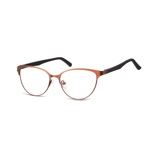 Oprawki okularowe kocie oczy damskie stalowe,giętki zausznik Sunoptic 980E brązowe Sunoptic promocyjna cena Stylion