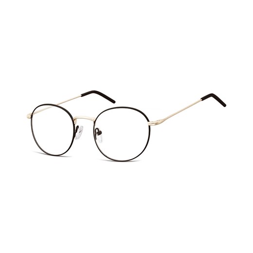 Lenonki okrągłe Okulary oprawki optyczne 938F czarne + złote Sunoptic Stylion