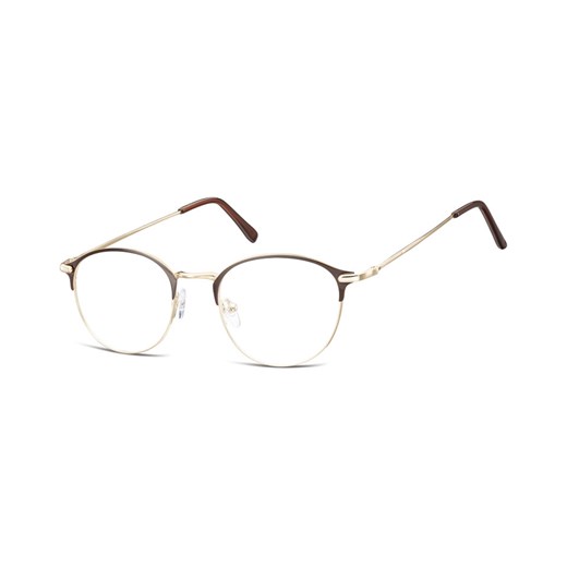 Lenonki okrągłe Okulary oprawki optyczne 933F zlote+ciemnobrązowe Sunoptic Stylion