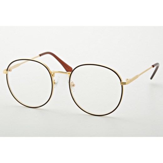 Lenonki okulary z filtrem zerówki z ANTYREFLEKSEM złoto-brązowe 2525-4 Stylion okazja Stylion