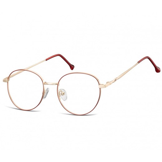 Okulary Oprawki owalne Lenonki optyczne 912F złoto-czerwone Sunoptic Stylion