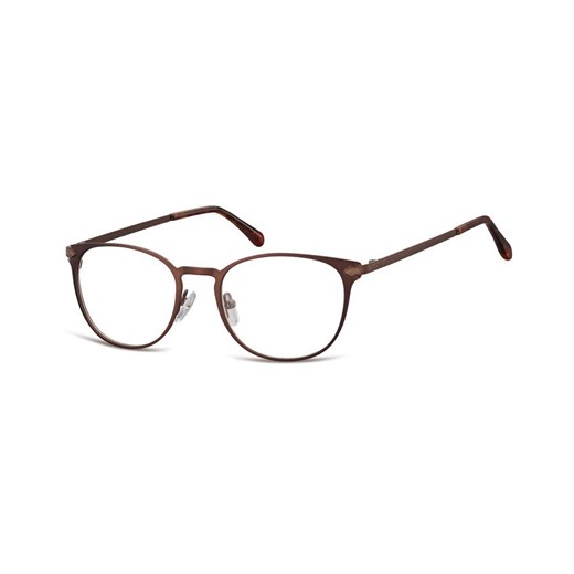 Okulary Oprawki damskie kocie oczy stalowe Sunoptic 992D brazowe Sunoptic Stylion