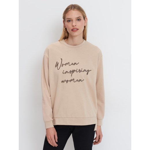 Sweter damski Mohito beżowy casualowy