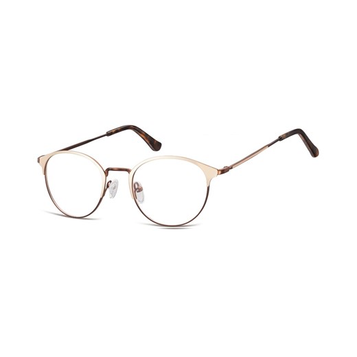 Oprawki okularowe Lenonki damskie stalowe Sunoptic 973C złoto-kawowe ze sklepu Stylion w kategorii Okulary korekcyjne damskie - zdjęcie 107783498