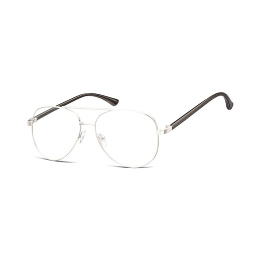 Okulary oprawki Pilotki zerówki metalowe korekcyjne 931A srebrne + czarne ze sklepu Stylion w kategorii Okulary zerówki męskie - zdjęcie 107784039