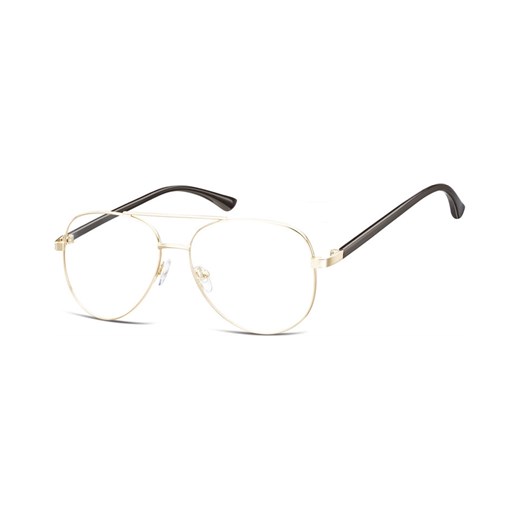 Okulary oprawki Pilotki zerówki metalowe korekcyjne 931D złote + czarne ze sklepu Stylion w kategorii Okulary zerówki męskie - zdjęcie 107784045