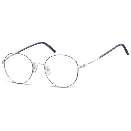 Lenonki okrągłe Okulary oprawki optyczne 927A niebiesko-srebrne ze sklepu Stylion w kategorii Oprawki do okularów męskich - zdjęcie 107785137
