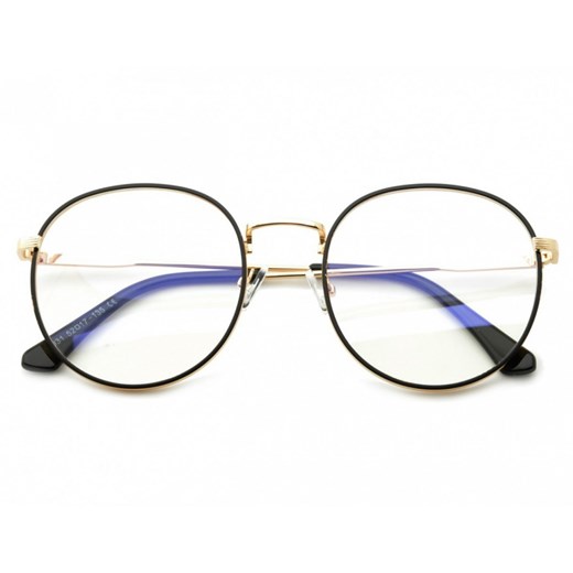 Lenonki okulary z filtrem zerówki z ANTYREFLEKSEM złoto-czarne 2525 Stylion promocyjna cena Stylion