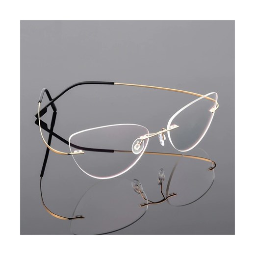Złote okulary bez ramek dla kobiet z antyrefleksem SCH-501 Stylion Stylion