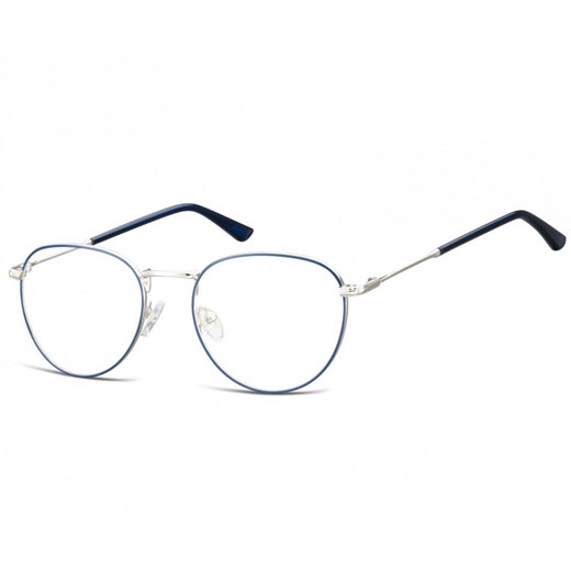 Okulary oprawki owalne Lenonki optyczne 920D srebrno-niebieskie ze sklepu Stylion w kategorii Oprawki do okularów męskich - zdjęcie 107786996