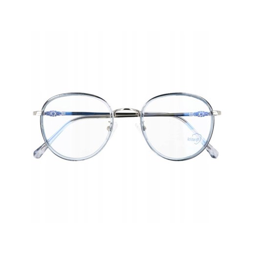 Okulary Lenonki filtr światła niebieskiego BLUE LIGHT do komputera zerówki 2548-3 srebrno-błękitne Stylion Stylion