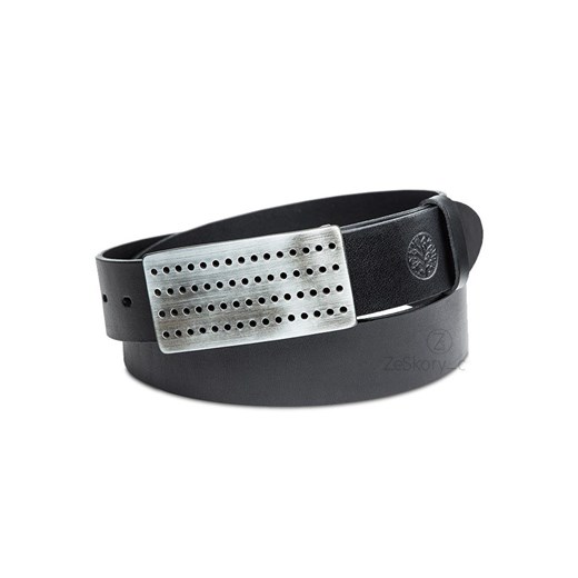Pasek skórzany BETLEWSKI LIC40-PK-2 Pełna Klamra w pudełku - czarny ze sklepu Stylion w kategorii Paski męskie - zdjęcie 107788177