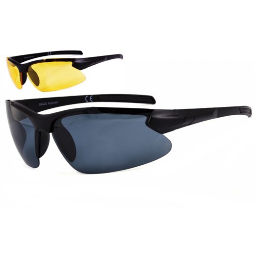 Sportowe okulary z dwoma soczewkami polaryzacyjnymi czarna i zolta - drs-51c2 ze sklepu Stylion w kategorii Okulary przeciwsłoneczne męskie - zdjęcie 107788708