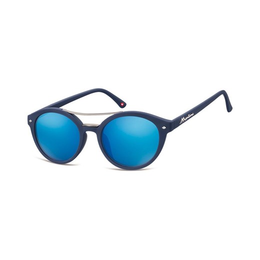 Okulary okrągłe granatowe lenonki lustrzane MS21D ze sklepu Stylion w kategorii Okulary przeciwsłoneczne męskie - zdjęcie 107789819