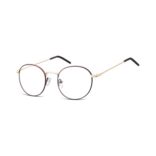 Lenonki okrągłe Okulary oprawki optyczne 938B brązowo - złote ze sklepu Stylion w kategorii Oprawki do okularów męskich - zdjęcie 107789957