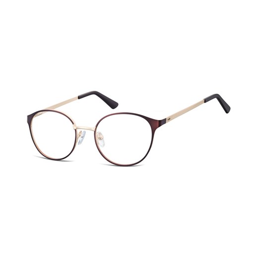 Oprawki okularowe kocie oczy damskie stalowe Sunoptic 941B brązowo-złote Sunoptic Stylion