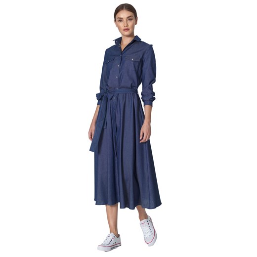 Jeansowa sukienka midi - S159 Nife S (36) Świat Bielizny